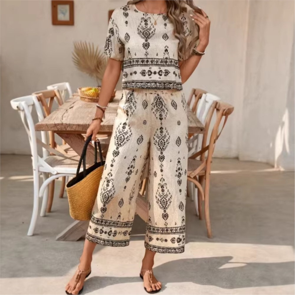 New Ethnic Fashion - Conjunto Feminino de Verão 2026: Novo,
