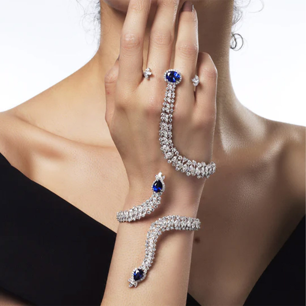 Ethnic Fashion India - Stonefans-Pulseira única em forma de cobra