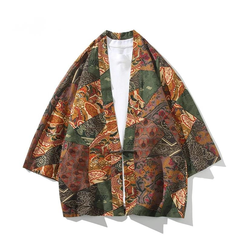 Ethnic Fashion Women - Estilo étnico impressão yukata moda masculina