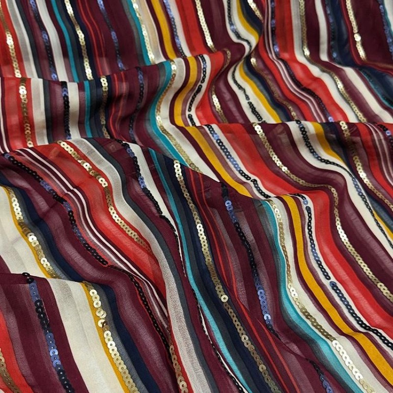 Tecido de lantejoulas bordado  - Ethnic Fashion Design avaliação e preço
